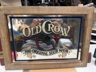 Vintage Old Crow Whisk Wood Frame Mirror The Original Sour Mash Whiskey Bar Sign
