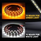 2x 60  Running Board Led Light Drl Side Step Strip Bar White Amber Turn Signal