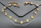 Beauty Women s Paint Colore Flower 9 5in Boho Beach Anklet 14k Rose Gold Plated