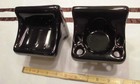 Glossy Black Sink Set   ceramic Soap Dish   cup   Toothbrush Holder    New Stock