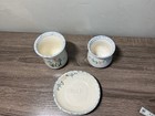 3 Pc Stoneware Bathroom Set Soap Toothbrush Holder   Cup Country Chic