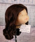 Dollspart Human Hair D  Brown Doll Wig Cap Size 13 Long Curl Bangs Vintage Nos
