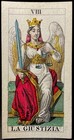 C1835 High Grade Justice Color Engraved Tarot Playing Card Tarocchi Gumppenberg