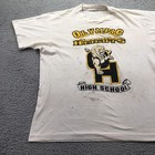 Vintage Olympic Heights High School Shirt Mens Large White Lion Mascot Graphic