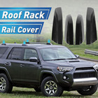 4pcs Black Roof Luggage Cargo Rail Rack End Cap Protection Cover Shell Trim Fits