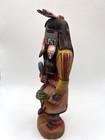 Long Hair Native American Navajo Kachina Signed Lv Hand Carved Vtg