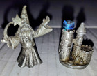 Vtg 1980s Spoontiques Pewter Castle   Gallo Wizard Figurine Fantasy Set