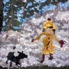 Handmade Hooked Rug Pillow Folk Art Winter Scene 16   x 17   