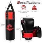 11lbs Kids Punching Boxing Bag Set W hand Wraps Punching Gloves Bag Hook Hanging