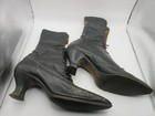 Antique Victorian Black Leather Lace Up Boots Women s 1890s-1910s Whimsy Witchy