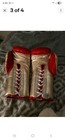 Used But In Excellent Condition Red Bayonetas 16 Oz Lace Up Boxing Gloves 