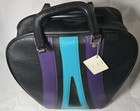 Brunswick Bowling Bag Black Purple Teal  Single Holder Vintage 1980s Retro  