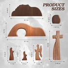 Wooden Nativity Set  The Empty Tomb Easter Scene  Christian Cross Decorations  D