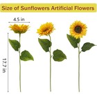 Aoztio 10pcs Sunflowers Artificial Flowers  Fake Silk Sunflower With Long Ste   