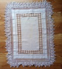 French Brocante Lot Of 4 Antique Table Mats Handmade Linen Cotton Crochet Lace