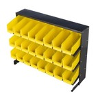 Small Parts Organizer With 24 Plastic Storage Bins - Powder-coated Storage Rack