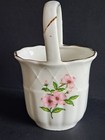 Vintage Lefton Bone China Mini Basket  Dogwood  06234 1987  4 5 
