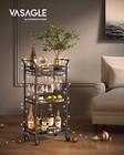 Bar Cart Home Bar Serving Cart Small Bar Cart With 3tier Shelf Wine Holders Glas