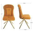 Dining Chairs Set Of 2 velvet Accent Chairs For Living Room  Vanity Chair With G