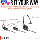 Plantronics Cs540 Wireless Dect Headset Mono Noise-canceling W  3 Wear Styles
