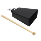 Black Cow Bell Noise Makers Hand Percussion Cowbell With Stick For Drum Set S9w9