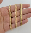 14k Yellow Gold Miami Cuban Link Chain 3 5mm Necklace 20  Men Women   Real 14kt
