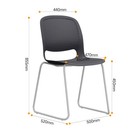 Modern Stacking Chairs Set Of 4 In Black W Ergonomic Design