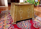 Arts   Crafts Planished Copper Coal Chest Box W  Art Nouveaux Inspired Motifs