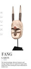 Antique Fang Ngil Mask Gabon C 1900 - African Tribal Art - Horned Wood Sculpture