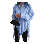 Womens Oversized V Neck Full Sleeve Ol Office Ladies Tops Shirt Blouse   