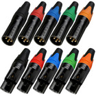 10x Xlr 3pin Male   Female Audio Cable Connector Microphone Plug Black