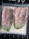 Carved Tourmaline Pair Of Flowers 9 45ct Total Weight  Pastel Pink And Green