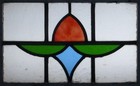 Abstract Old English Leaded Stained Glass Window 18 5  X 13 