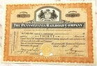 Vintage 1900s - 1950s Pennsylvania Railroad  pennsy  Stock Certificate  Orange