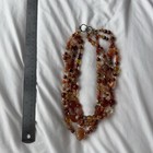 Rare Vintage Carnelian Beads Necklace Sterling Silver Clasp 4 Strand 18 