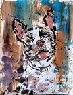 Original Dog Portrait 11x14 Hand Painted Acrylic Signed Contemporary Art P094