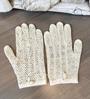 Antique Edwardian Handmade Ladies Crochet Gloves Medium  c 
