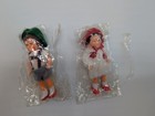 Miniature Vtg Rubber German Jtd Dollhouse Dolls 3    Couple Set 2 Boy   Girl 