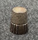 Antique Sterling Silver Paneled Thimble Size 8 - Simons