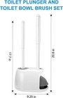 Toilet Brush And Plunger Set  2 Packs Toilet Plungers   - White
