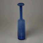 Cobalt Blue Glass Vase Mcm Style Long Neck Unmarked Tall Centerpiece 