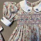 Toddler Dress Handmade Floral Smocked 2-3 Matching 18    Doll Dress American Girl
