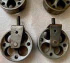 Four Steel Vintage Industrial Casters 4    Diameter X 1-3 8    Wide Usa