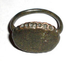 Ancient Bronze Ring Roman Empire 27 Bc-476 Ad  Scalloped Bezel Wearable