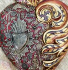 Xl Baroque Sacred Heart Milagros Wood Handmade Miracle Michoac  n Mexico Folk Art