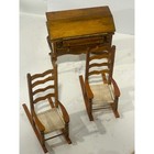 Vintage Wooden Dollhouse Furniture Lot 1 12 Scale Miniature Desk Chairs Dresser