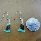 Santo Domingo Pueblo Turquoise Slab Dangle Earrings Native American Jewelry