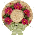  Spring Wreaths For Front Door - 16 Inch Spring Summer Hat Wreath With 