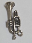 Sterling Silver   Trumpet Horn Charm   3d Realistic   Vintage