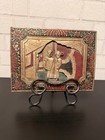 Antique Asian Wood-carved Relief Plaque red   Gold Gilt Highlights vibrant 